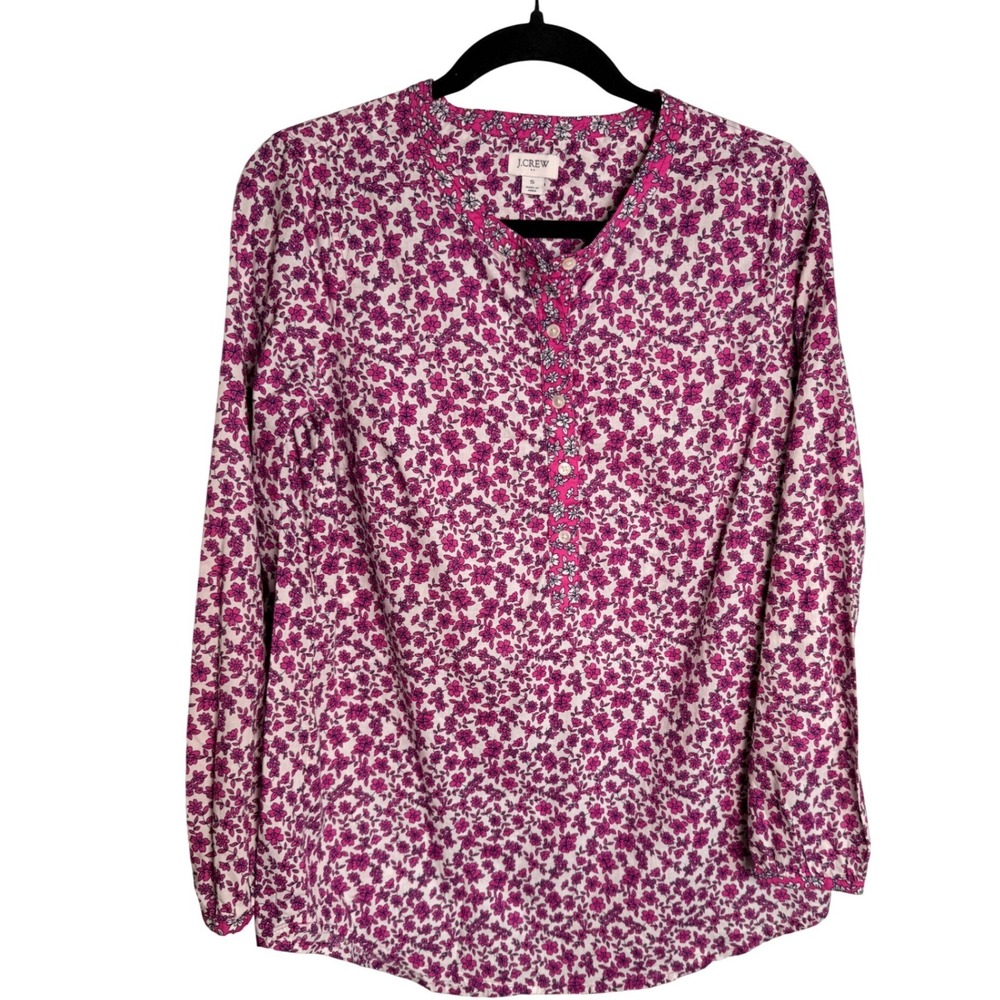 Coastal Preppy Cottagecore JCrew S Floral Liberty Style Romantic Blouse Pink - Picture 2 of 12